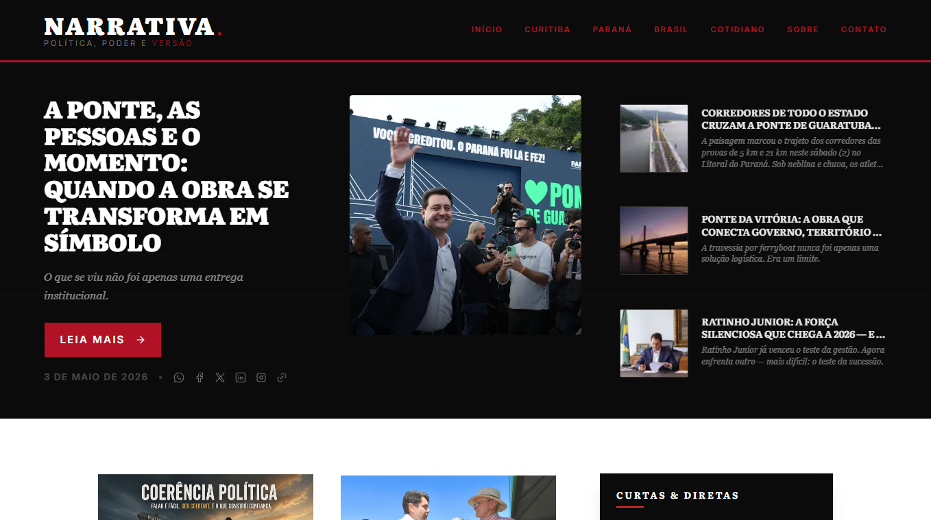 Screenshot Narrativa Blog