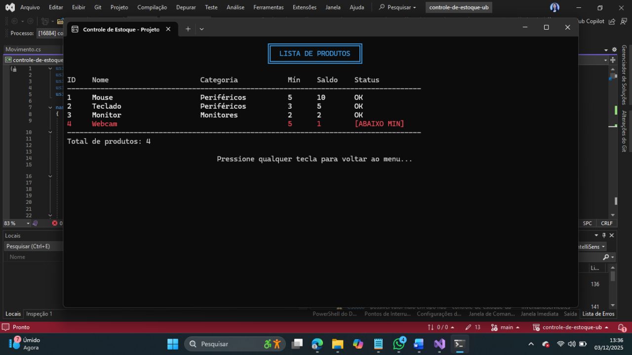 Screenshot Sistema de Estoque