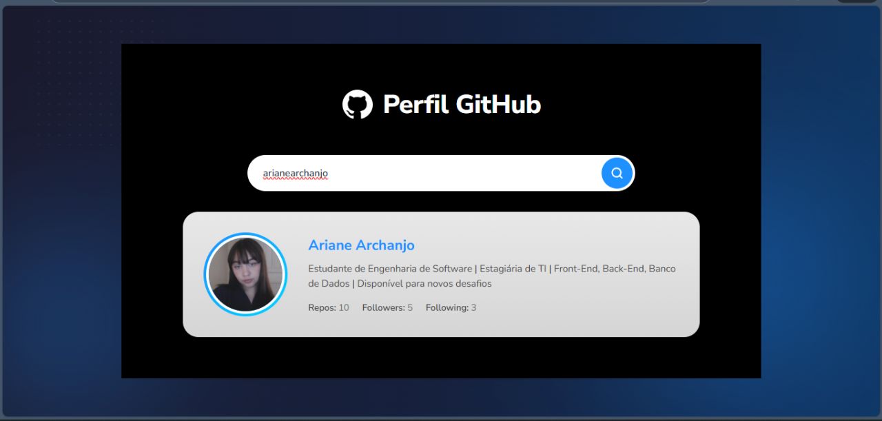 Screenshot GitHub Profile Search